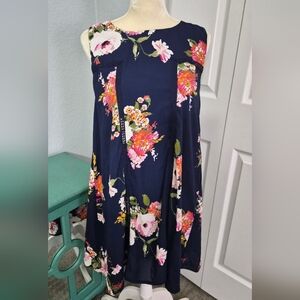 ​NWT Blue Rain Francesca’s Navy Floral Shift Dress Large